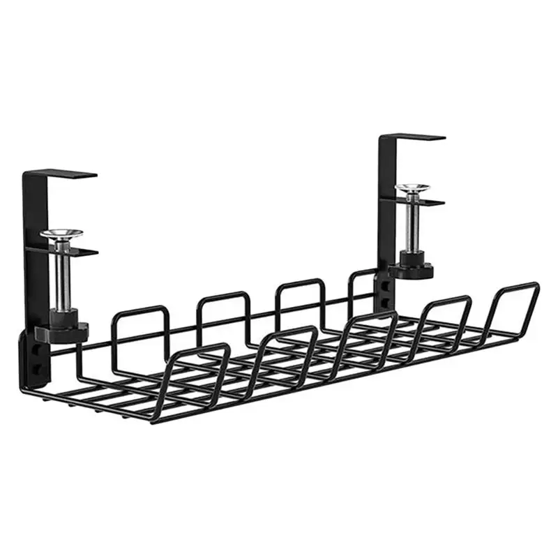 1pc Carbon Steel Socket Storage Rack Under Desk Wire Storage Rack Under Desk Cable Organizer Charging Cable Storage Holder 38cm