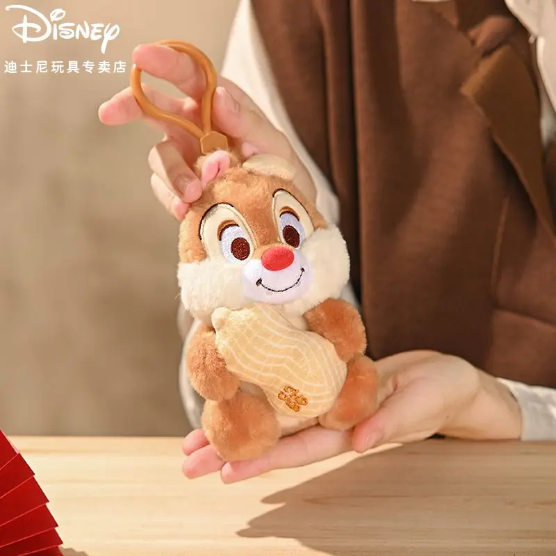 Disney Chip \'n\' Dale Plush Keychain Kawaii Cartoon Stuffed Plushie Doll Anime Bag Pendant Car Keyholder Bag Charm Accessories