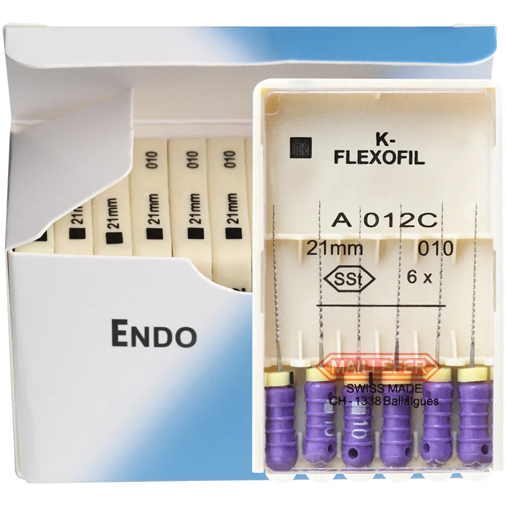 Instrumentos de endodoncia para uso manual, K-FLEXOFILE de flexibilidad Dental, endodoncia para endodoncia, Canal K, limas SSt, 21/25/31mm, 15-40,