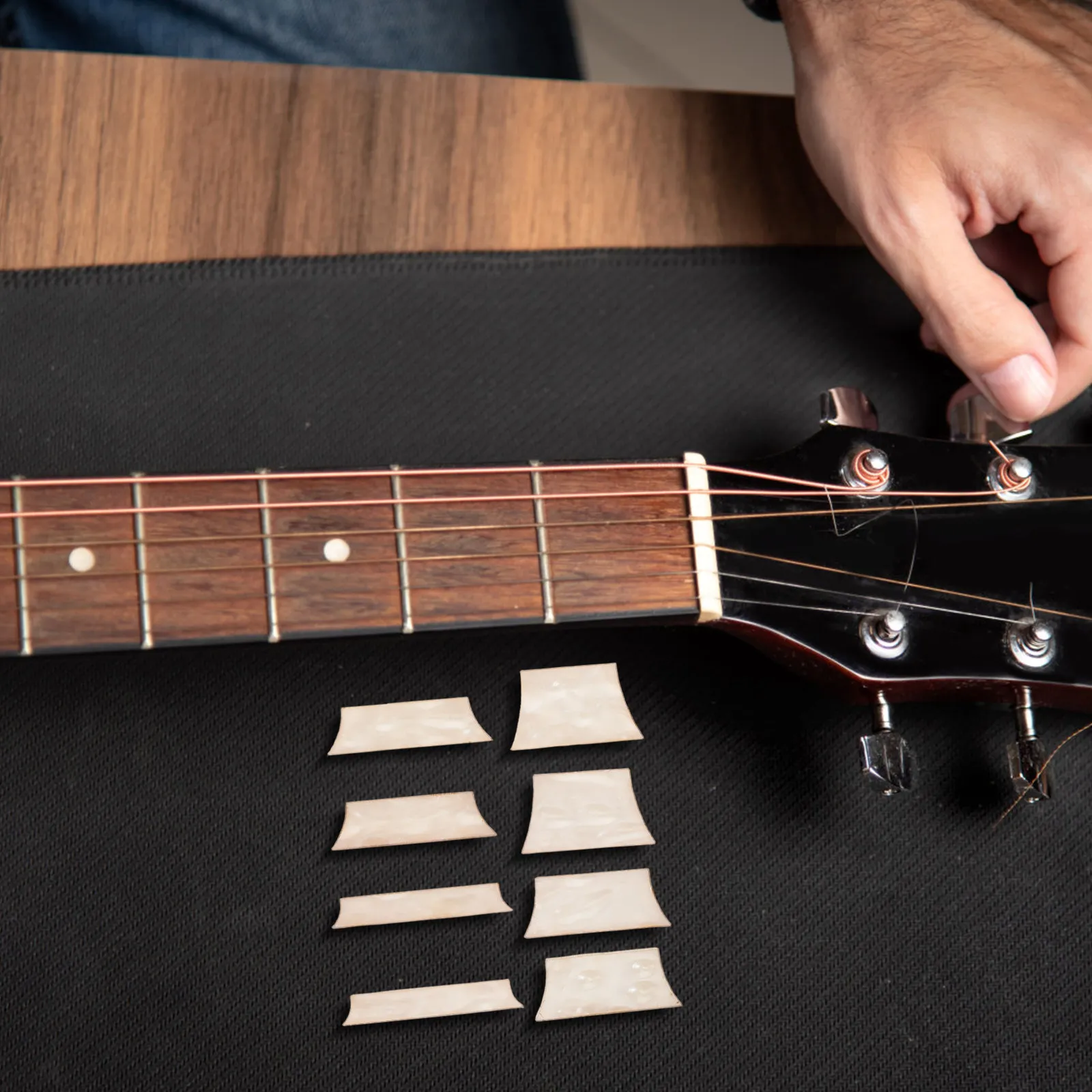 9Pcs Guitar Parts White Shell Trapezoid Inlay for Electric Guitar Fretboard Enhancement Accessories Kit Bass Accessories