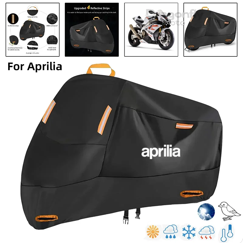 

Aprilia Logo Motorcycle Cover Waterproof Outdoor Scooter UV Protector Rain Cover For Aprilia RSV4 RS660 RS4 RS125 Tuono V4 APR