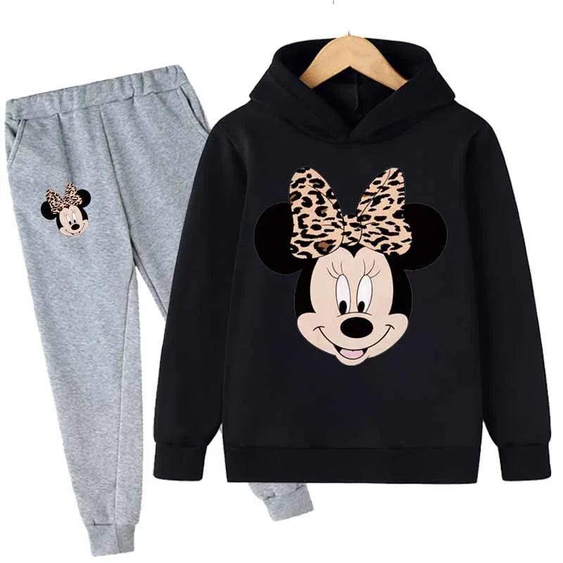 2024 Mickey Disney Mouse Clothes Sweatshirts Children Hoodie Pants 2 piece Mouse Tracksuit Girl Kids Printed Hoodie Set Suits