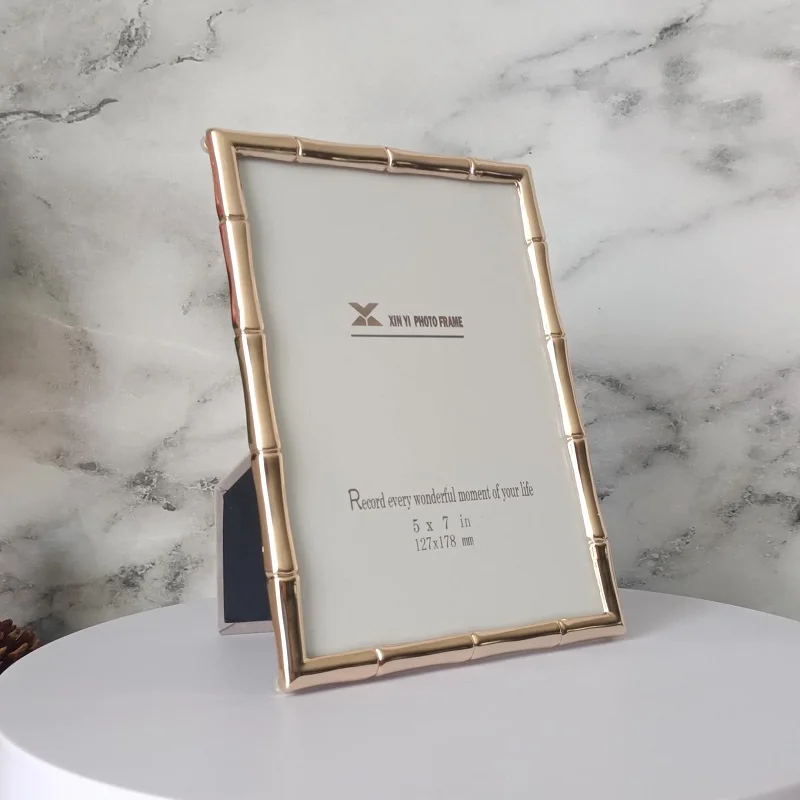 Modern Minimalist Light Gold Metal Picture Frame Stylish Decorative Tabletop Display Frame for Photos and Artwork Home Decor