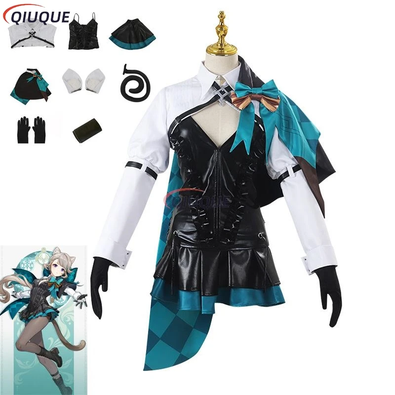 

Fontaine Lynette Cosplay Costume Halloween Christmas Carnival Outfits For Women Comic Con Party Dress
