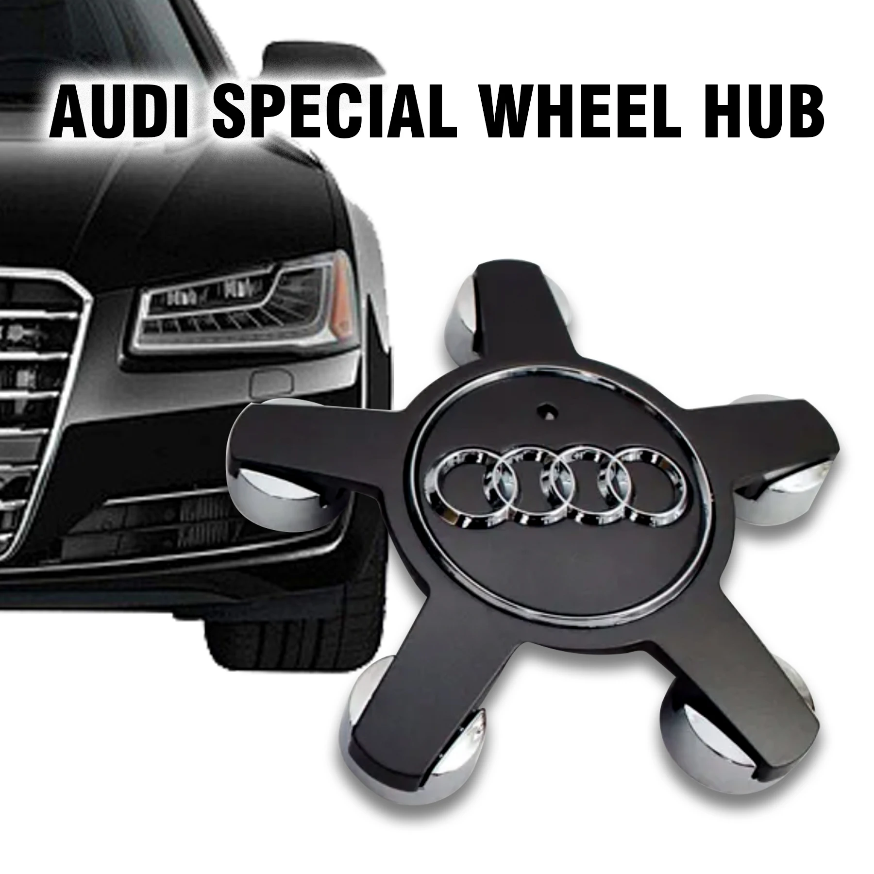 4Pcs Car Original Five Claws Wheel Center Cap Hub Cover Accessories for Audi Sline A3 A7 Q3 8v RS5 B7 A4 B9 C7 A6 C6 8p Q7 4l Q5