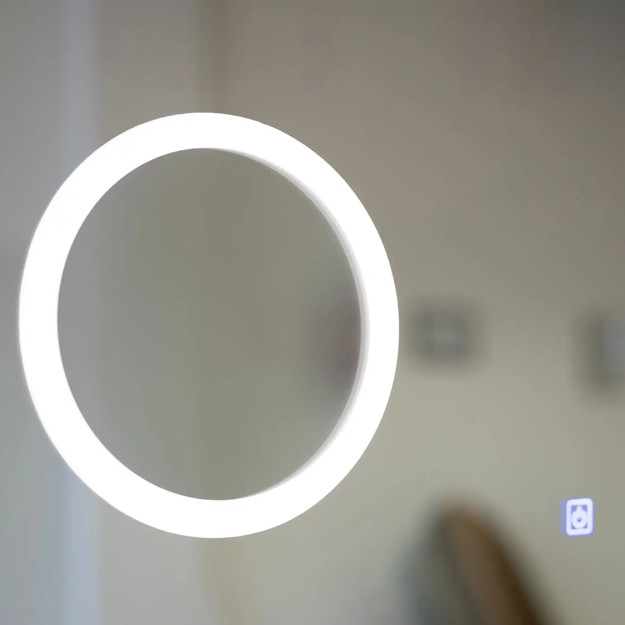LED Bathroom Mirror Magnifying Glass Clock Wall