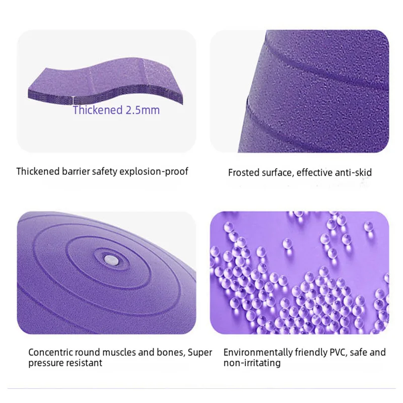 سميكة المضادة للانفجار كرة يوجا اللياقة البدنية الحمل التوازن التدريب عدم الانزلاق السلس ماتي النهاية البلاستيكية بيلاتيس ممارسة الكرة