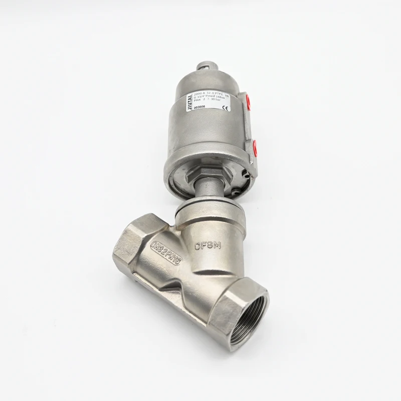 JTAIV-aço inoxidável cabeça pneumática Threaded Angle Seat Valve, tipo original, DN15-DN50, atacado, novo