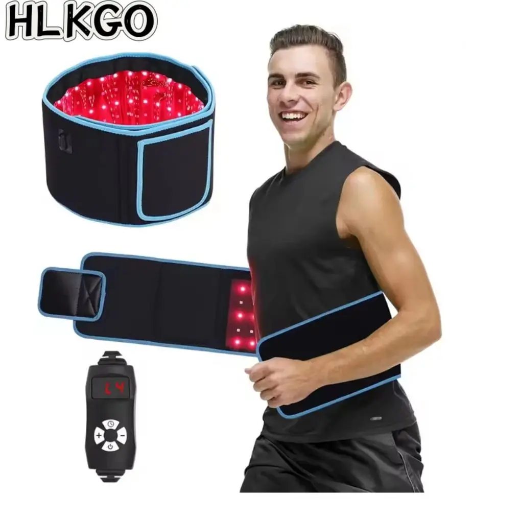 

Пояс для светотерапии красным светом 660 нм и 850 нм для облегчения боли в спине, восстановления мышц, беспроводная инфракрасная грелка с таймером