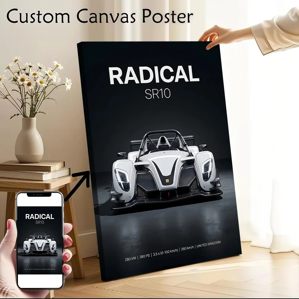 Radical SR10 Race Car Canvas Poster Wall Art Customizable High Quality Printed Picture for Bedroom Decoration Home Decor Luxury