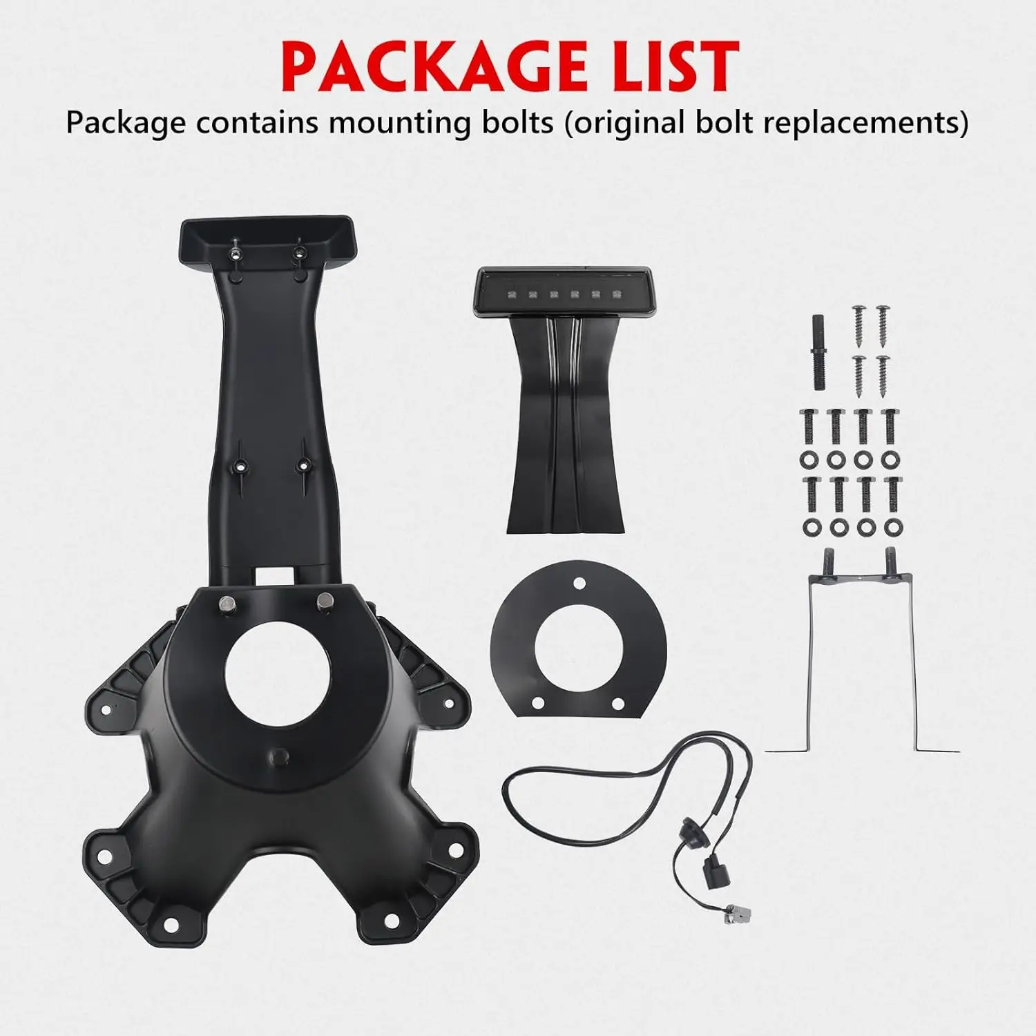 Aluminum Alloy Spare Tire Mounting Bracket with Brake Light for Jeep Wrangler JK 2007-2018, Easy Installation