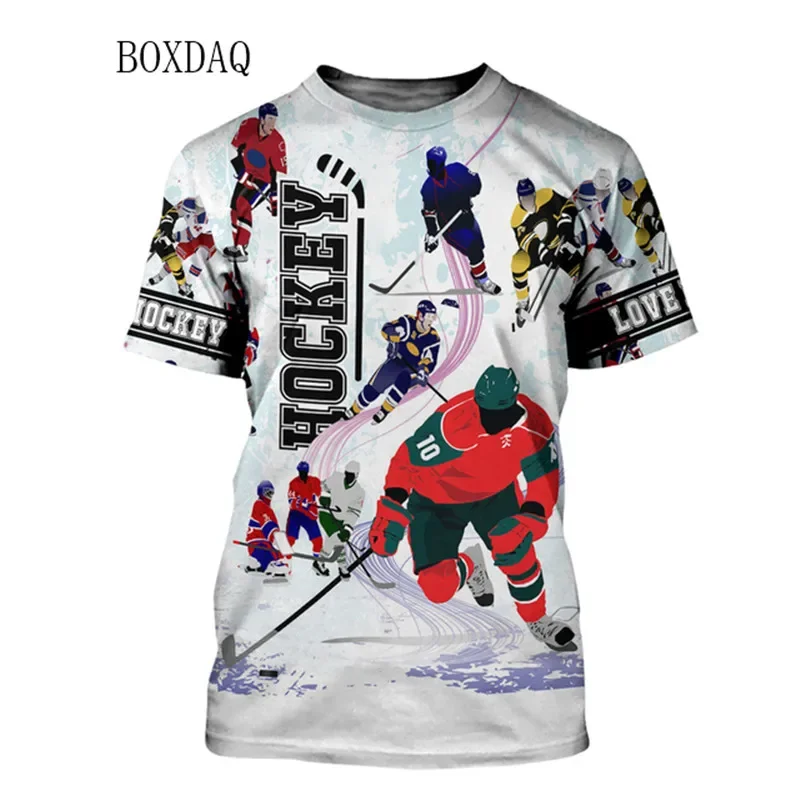 Beautiful Hockey Sports Men\'s T-shirts Short Sleeve 3D Printed Street Male Oversized Tops 6XL Plus Size Man Clothing Casual Tees