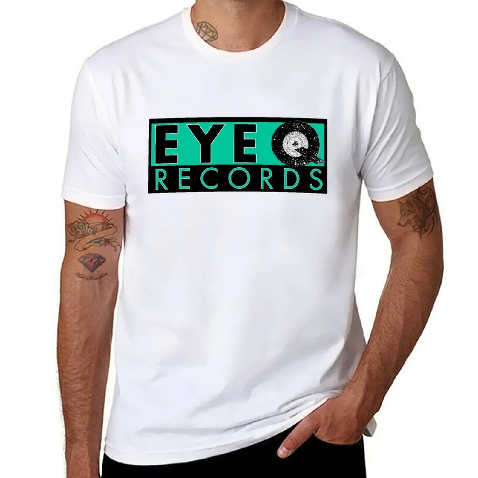 

Eye Q Records Green T-Shirt t shirts cotton 100% t shirt man designer T-Shirt