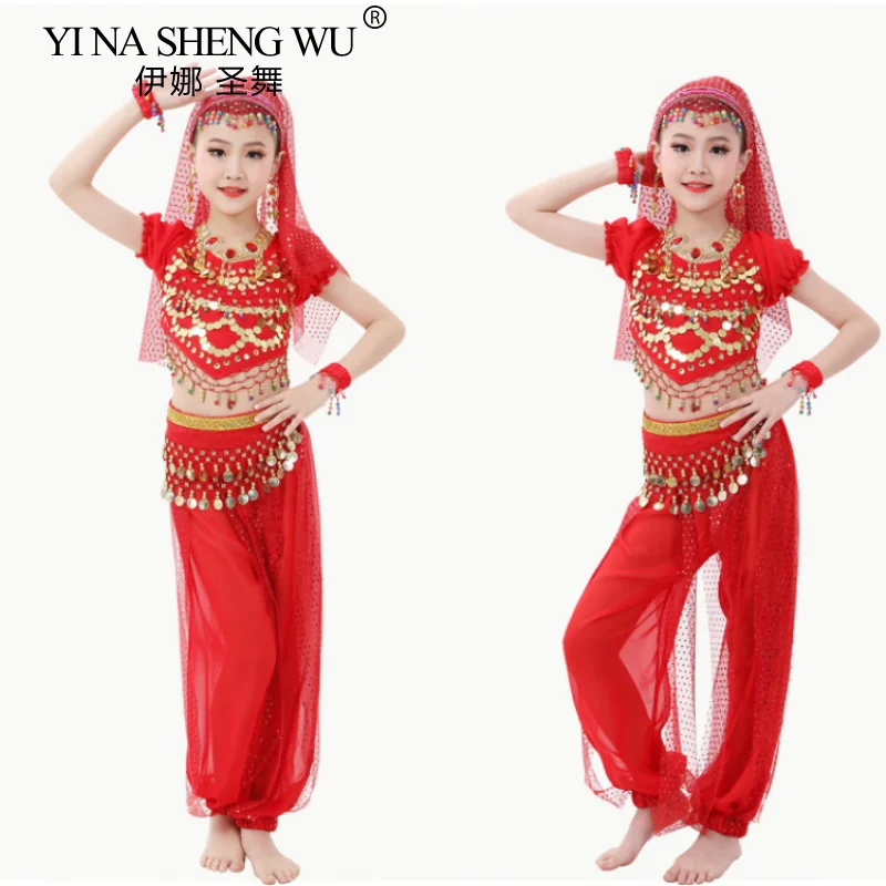 Kids Belly Dance Costumes Set Oriental Dance Girls Belly Dancing India Belly Dance Clothes Bellydance Child Kids Indian 8 Colors