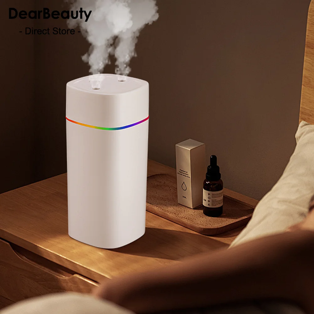 

USB-распылитель холодного тумана, портативный электрический увлажнитель воздуха 600 мл, диффузор ароматического масла с красочным ночником для домашнего автомобиля