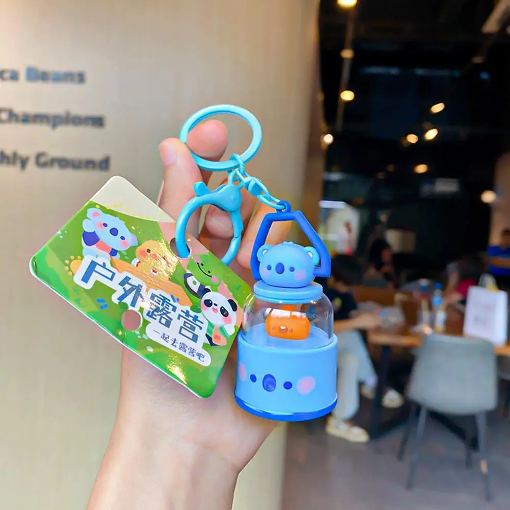 Creative Cute Outdoor Camping Light Car Key Chain Cartoon Pig Light Pendant Keychain Animal Blue Women Doll Bag Bear Frog G T0X7