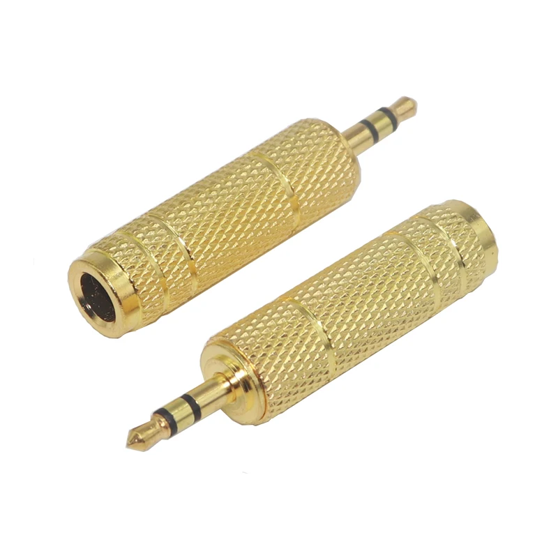【2PCS】6.5 6.35mm Male Plug to 3.5mm Female Connector Headphone Amplifier Audio Adapter Microphone AUX 6.3 3.5 mm Converter