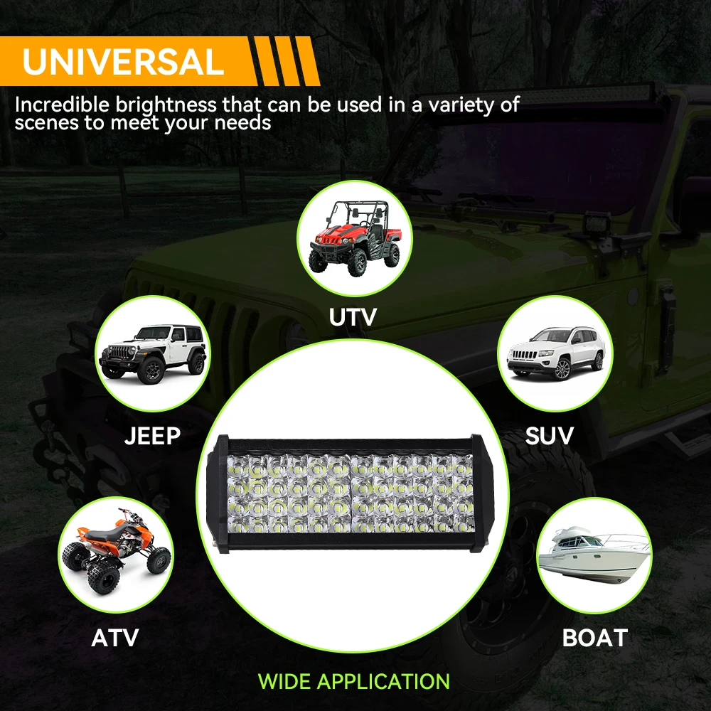 Światło robocze LED Listwy świetlne Spot Flood Beam Do pracy Jazdy terenowej Łódź Samochód Ciągnik Ciężarówka 12V Samochód SUV ATV UTV 4WD Reflektor