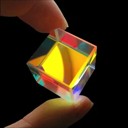 Prism Six-Sided Bright Light Combine Cube Prism 20*20*20mm Stained Glass Beam Splitting Prism Optical Experiment Instrument