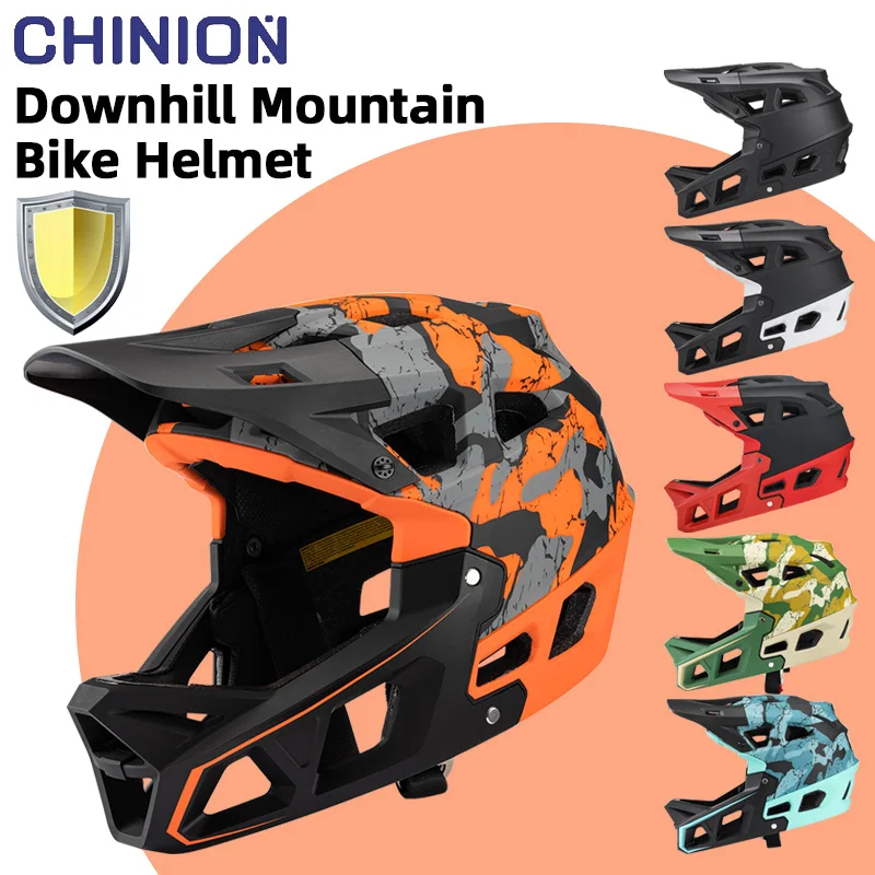 CHINION Full Face Helmet Anti-collision Safety Mtb Helmet Adult Off-road Mountain Downhill Cycling Bike Helmet for Men Women