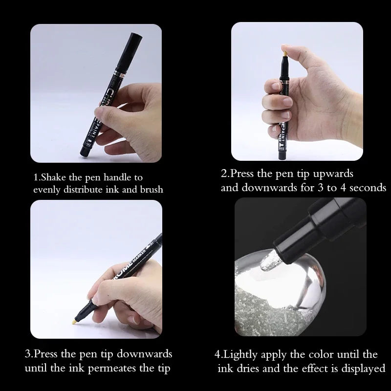 3 قطعة قلم تحديد مرآة لتقوم بها بنفسك أقلام الطلاء العاكسة مرآة علامات الكروم الذهب الفضة ماركر توقيع تصفيف السيارة الفن الحرف اليدوية