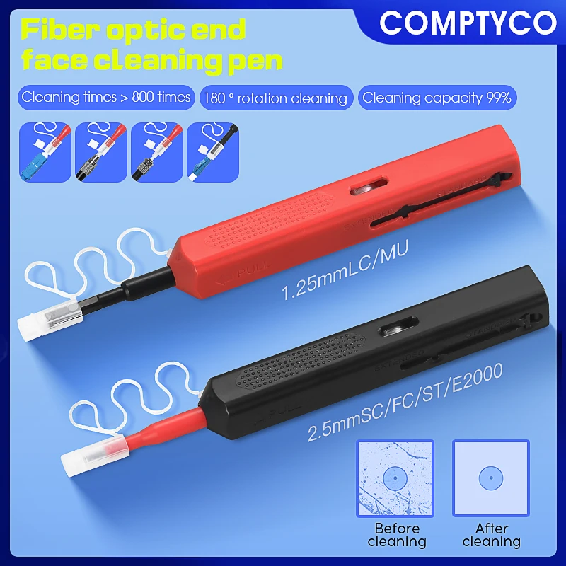 COMPTYCO  FTTH Optical Fiber cleaning pen tool 2.5mm LC MU 1.25mm SC FC ST LC Connector Optical Smart Cleaner