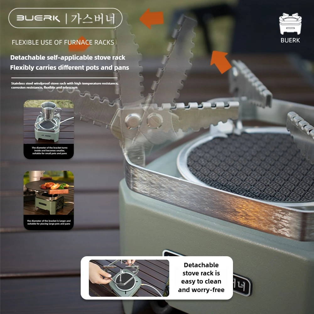 New 4000W Outdoor Infrared Stove Energy Conservation High Firepower Camping Stove Split Type Furnace Windproof Stove Head