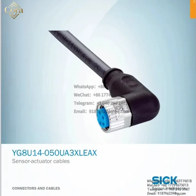 SICK Brand YG8U14-050UA3XLEAX Order no. 2095590 Sensor-actuator cables Connectors And Cables sensor