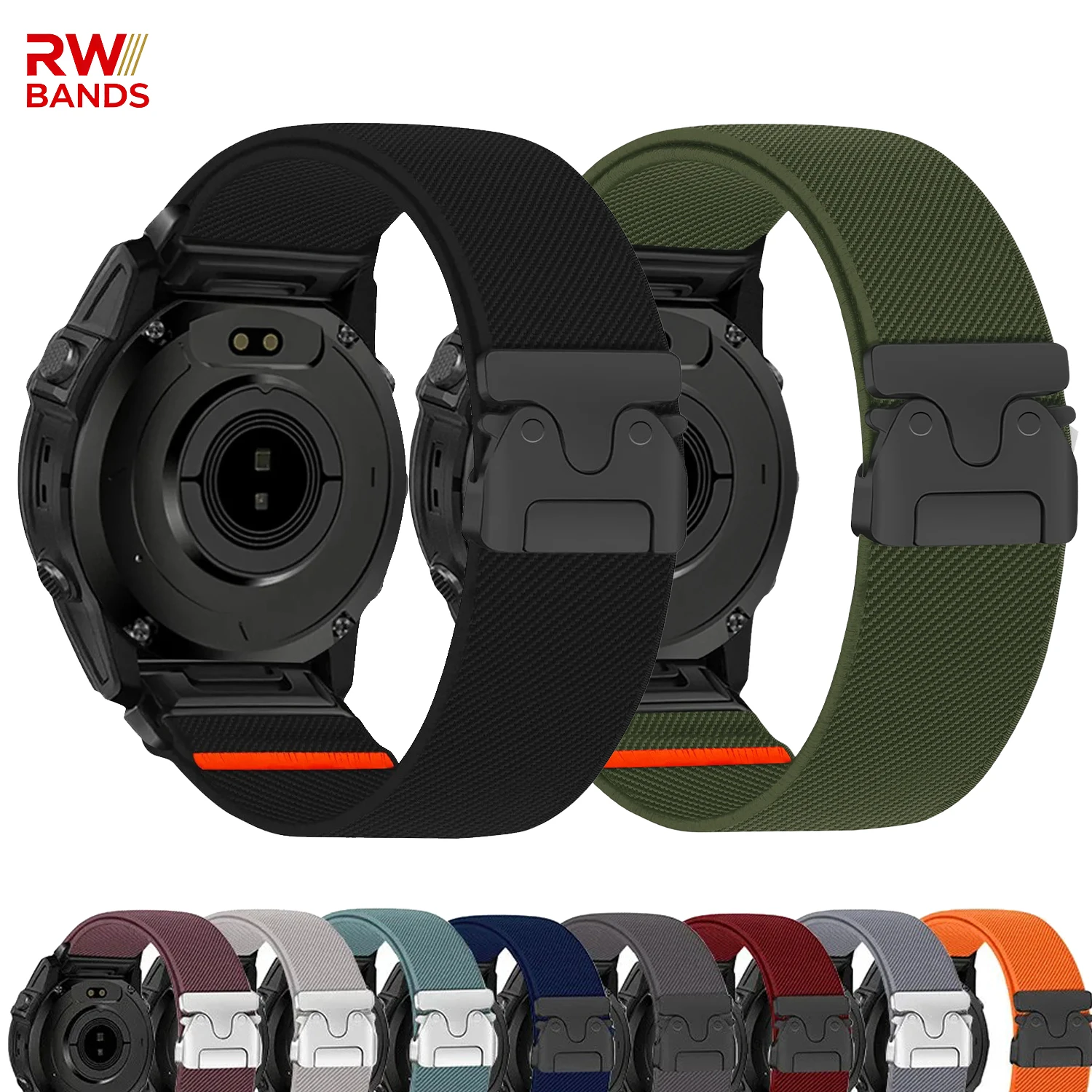QuickFit 20mm 22mm 26mm Gewebtes Nylon-Armband für Garmin Fenix 8 47mm 51mm 7 7X 6 6X 5 5X Plus Quatix 8 Forerunner 965 970