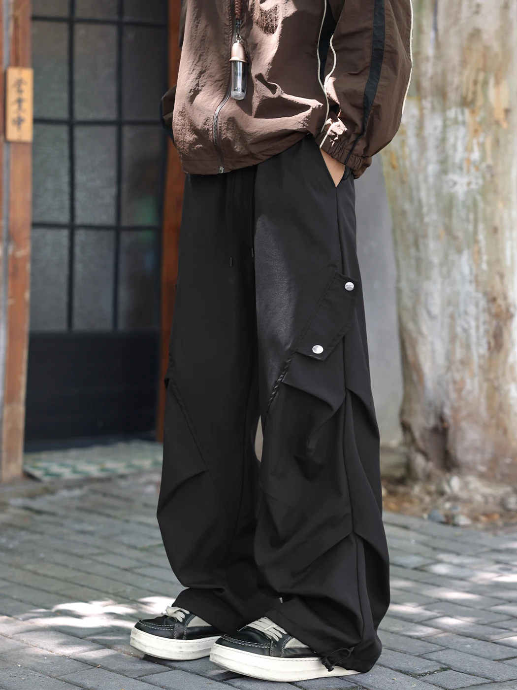 

Bla Folded Workwear Paratrooper Pants Men's Outdoor Tee-Proof Sports Hiking Pants American Functional Casual Long Trousers