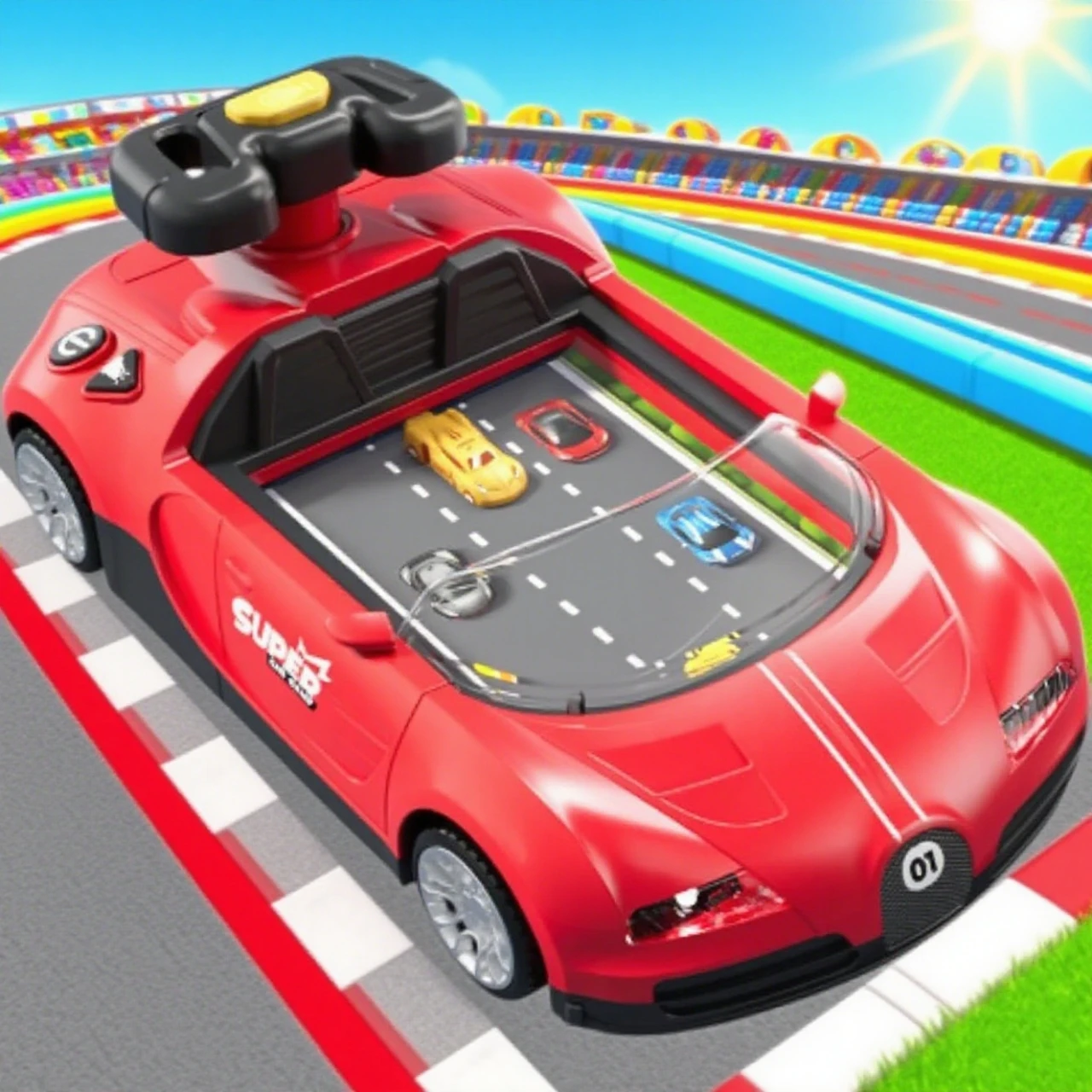 

Kids Simulation Driving Game Racing Adventure Sports Car Toy Interactive Educational Obstacle Course Toys for Boys Gift