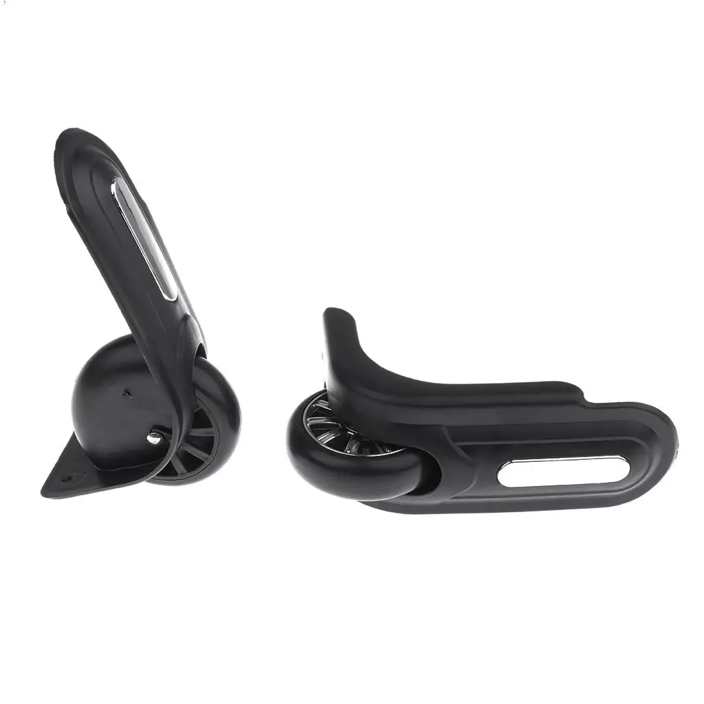 Image 5: Roues de remplacement pour bagages, matériau PVC universel, roulettes pivotantes noires pour valises