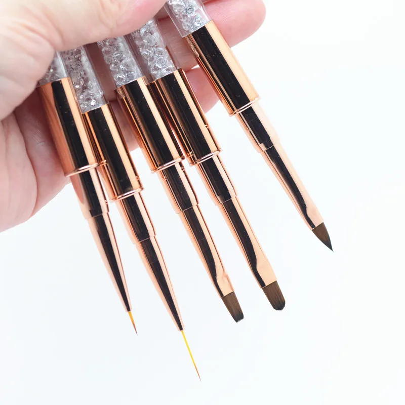 1/5 قطعة مسمار الفن جل الأشعة فوق البنفسجية من الأكريليك تمديد منشئ حجر الراين اللوحة فرشاة خطوط بطانة نمط قلم رسم مانيكير أداة #1