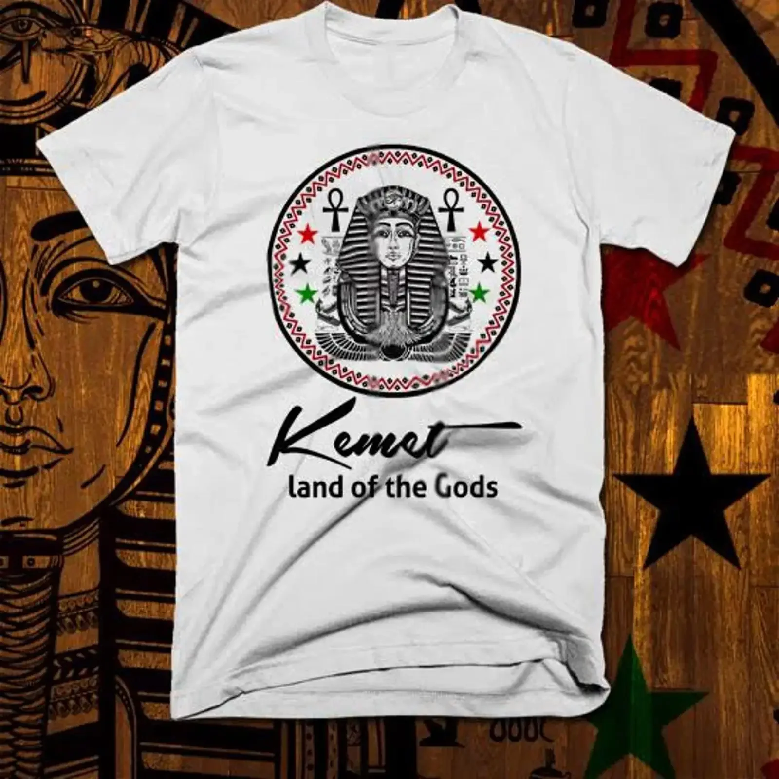 Egyptian Kemetic T Shirt Egypt Ankh Eye Of Horus Pharaoh MAAT Land Gods new vintage Washed Casual Slightly homme streetwear