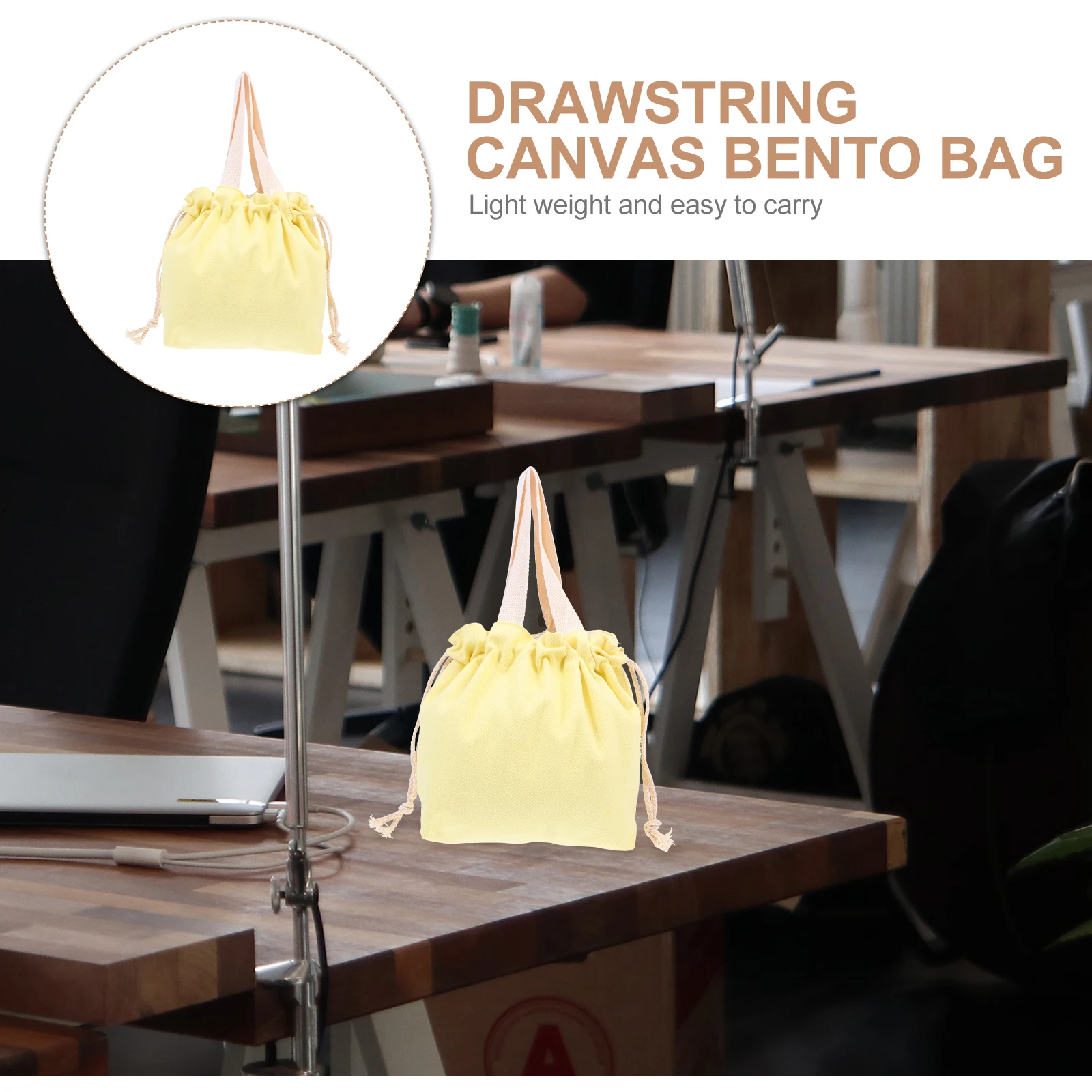 

Lunch Box Bag Reusable Bags Adult Portable Convenient Bento Canvas Lunchbag Built Student