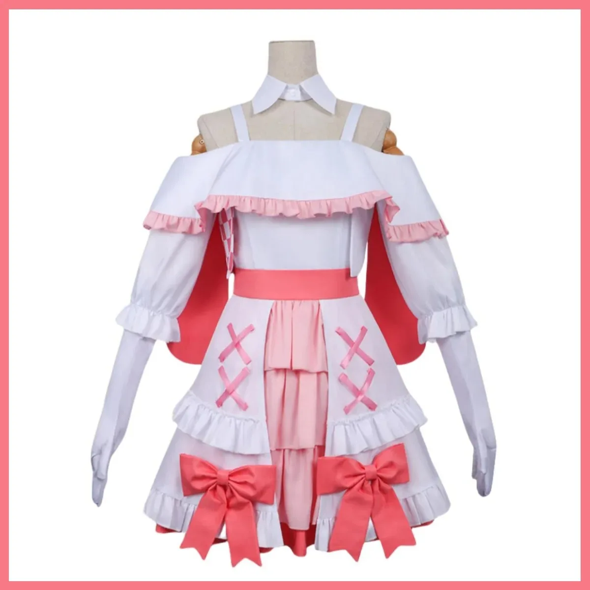 Disfraz de Anime Girls Band Cry Hina, disfraz de Lolita para mujer adulta, bonito vestido de princesa Kawai rosa y blanco, traje de mascarada de Navidad