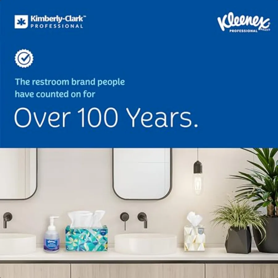 Kleenex Toallas Profional a granel 01701 Bolsillos de absorción premium Caja emergente blanca (18 cajas de 120 hojas 2 160 hojas en total)