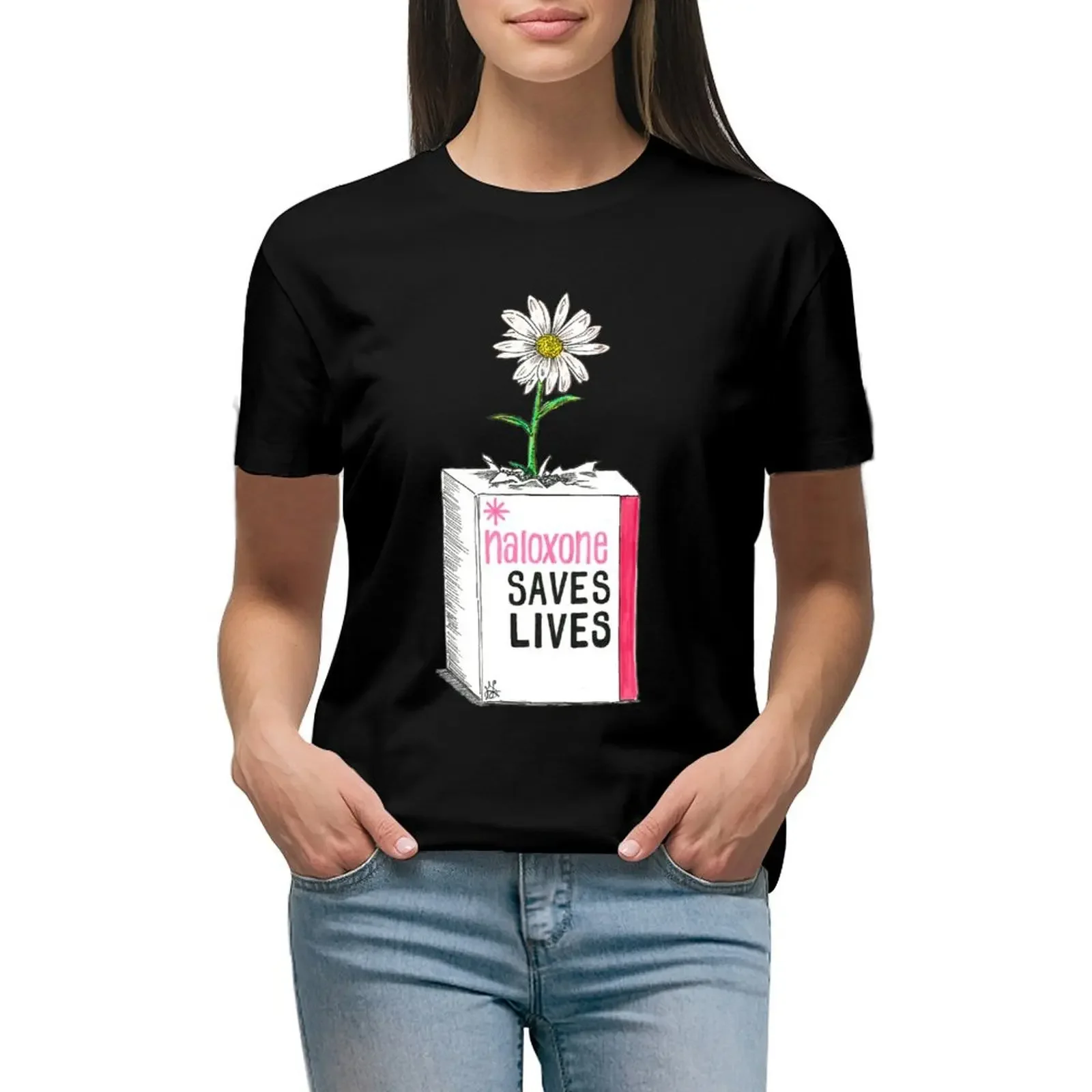 Narcan/Naloxone Box - Overdose Awareness T-Shirt quick drying summer top lady clothes oversized workout shirts for Women