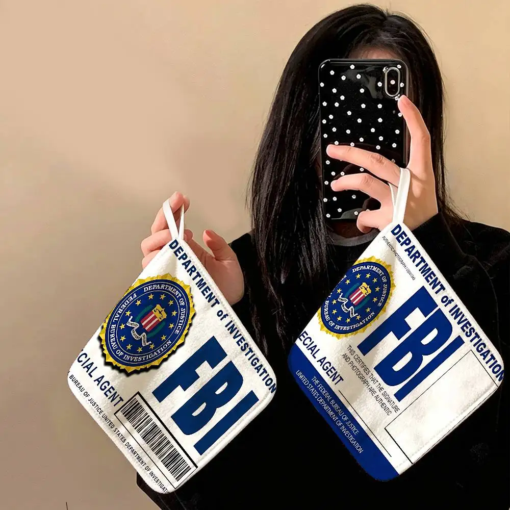 

Police FBI Matte Film Polyester Cotton Hand Wiping Towel, Hanging Towel, Quick Dry For Kitchen Bathroom Daily Supplies