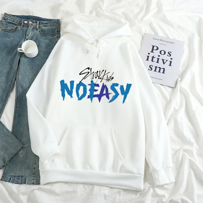 Kpop Artistic Font NOeasy Hooded Sweatshirt Women Harajuku Sweatsuit Y2K Hip Hop Style Oversize Streetwear Sport Hoodie Outfit