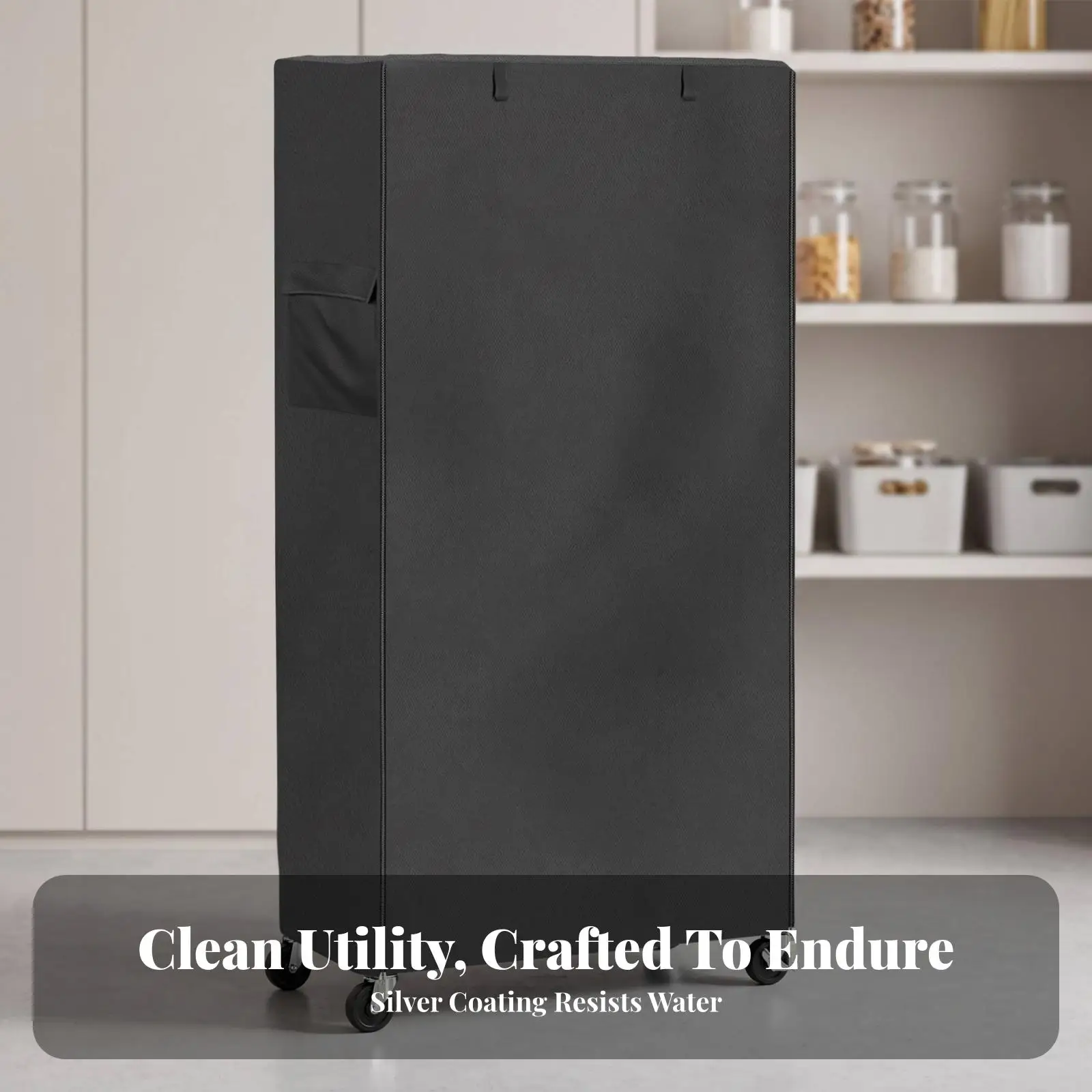 Waterproof Oxford Cloth Shelf Cover with Pocket for Wire Rack Storage Heavy Duty Dust Proof Wrap with Easy Hang Top Loops