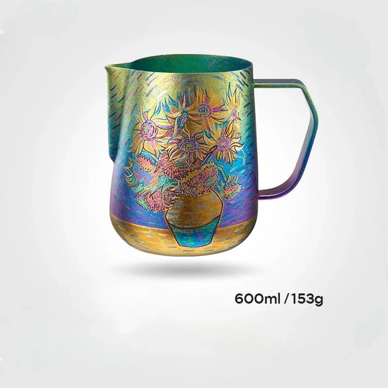 Pure titanium latte cup pointed mouth beating tank coffee latte tank