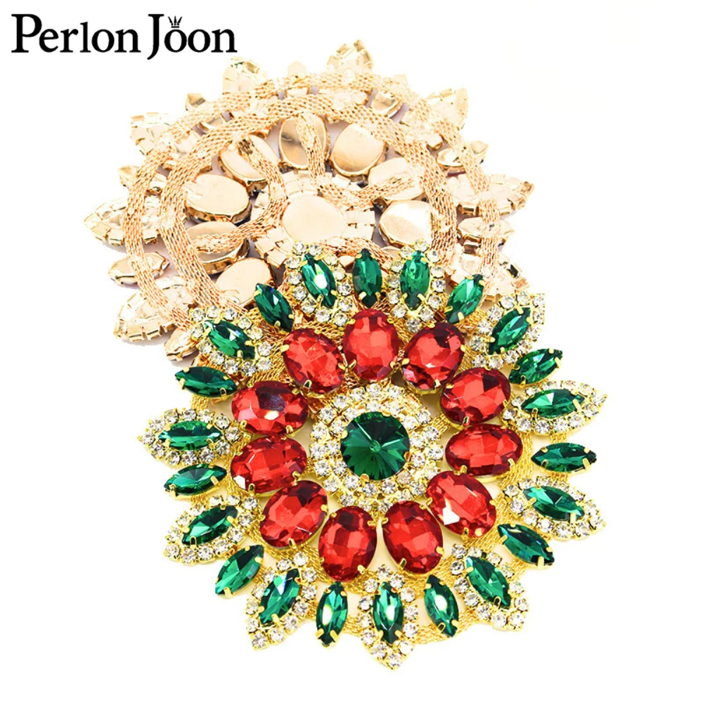 Rhinestone Inlaid Sunflower Decorative AB Coloured Diamond Horse Eye Five Flowers Jewelry Burnout Accessories Clothing XZ003