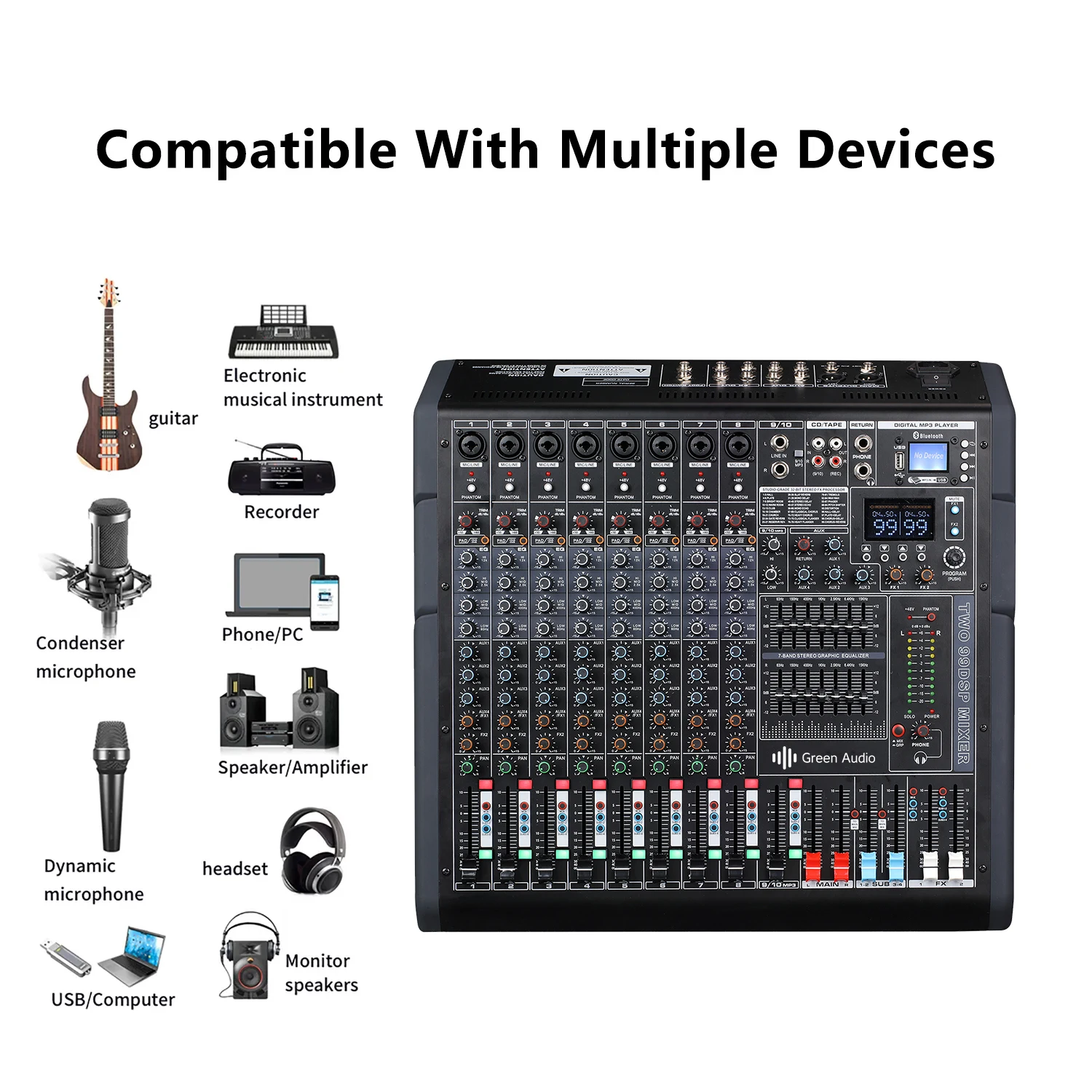 Mixer Audio GAX-TF10 dengan Perangkat Reverb Effect untuk Ruang Siaran Rekaman Sekolah