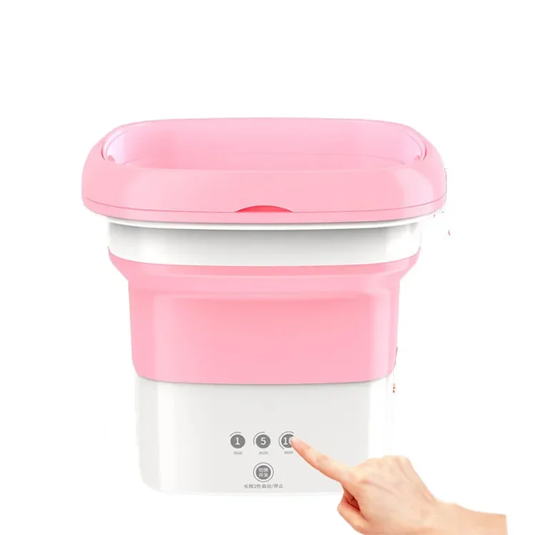 Home Bathroom Travel Ultrasonic Single Tub Foldable Mini Portable Washer Underwear Socks Folding Bucket Other Washing Machine