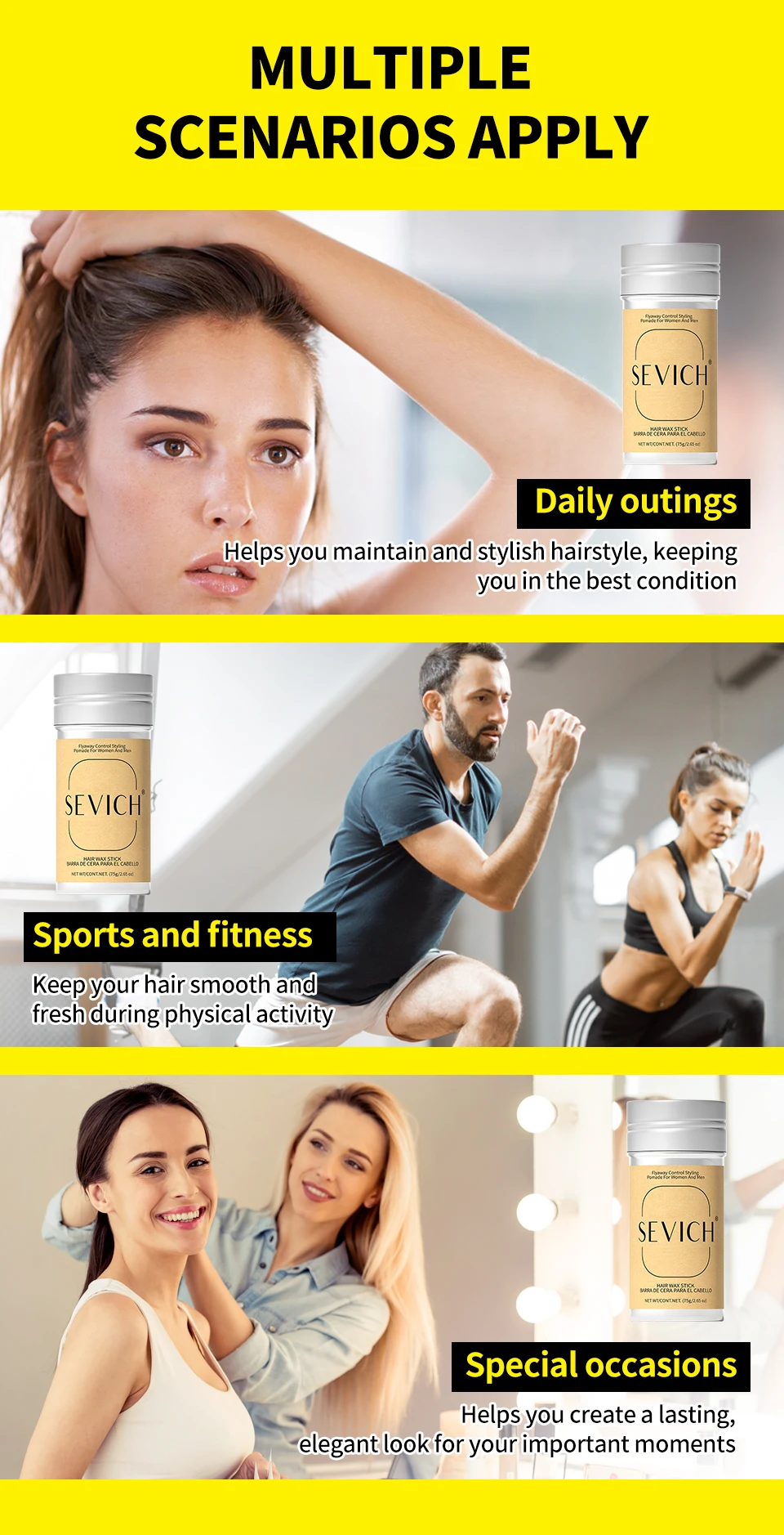 Professionelles Stylingwachs für Frauen, Anti-Frizz-Pomade, glättendes gebrochenes Haar, Schlamm, unordentliche Haare, Kontrollwachsstange für natürliche Perücken – Detail 14
