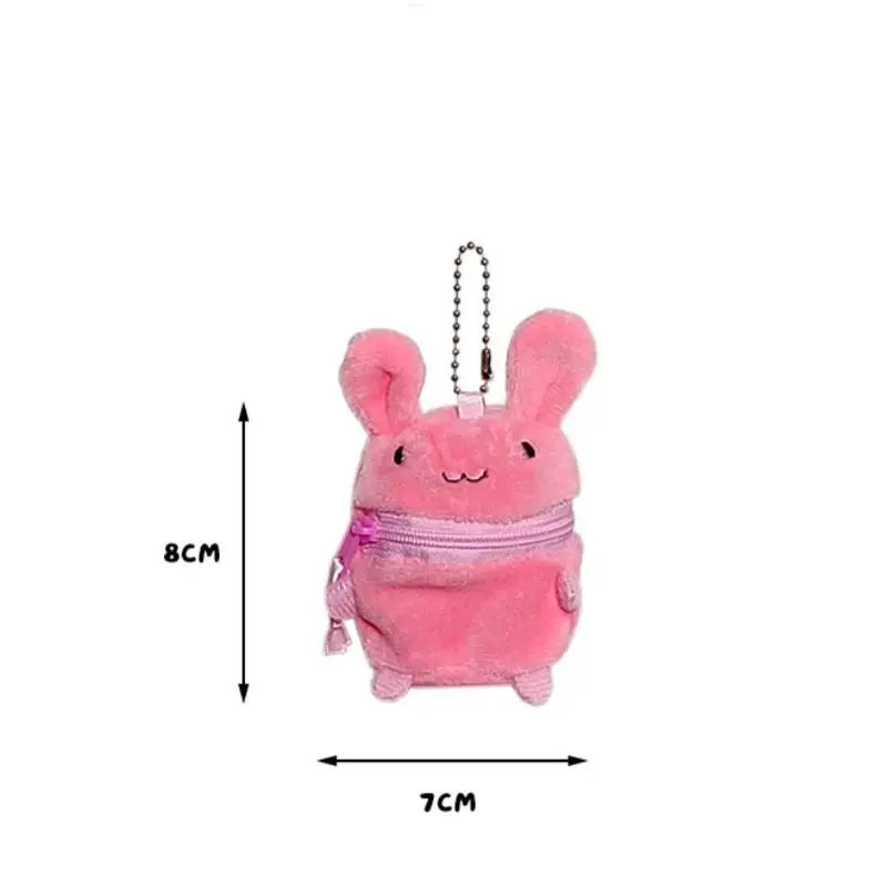 Mini Rosa Flauschiger Hasen-Münzbeutel Schlüsselanhänger Taschenanhänger Niedliche Cartoon-Kopfhörerhülle Aufbewahrungstasche Geschenk Kreative Festival-Artikel – Detail 9