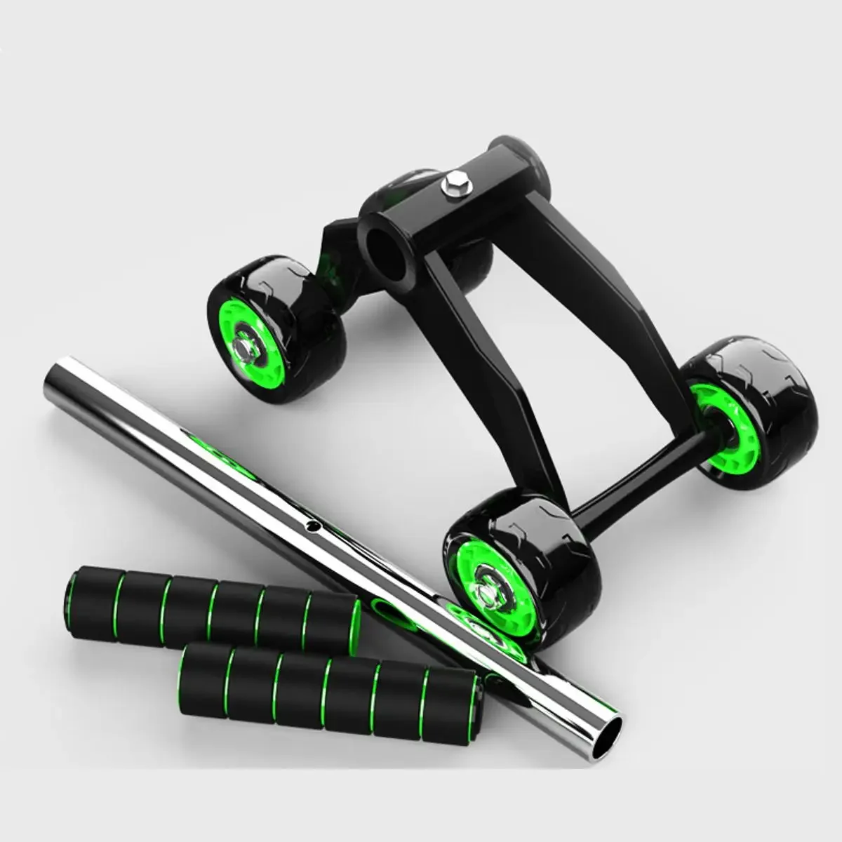 Ab Roller Gym Trainer 4 Wheels Abdominal Roller for Muscle Exercise Equipment Home Indoor Office Fitness No NoisePower Wheel