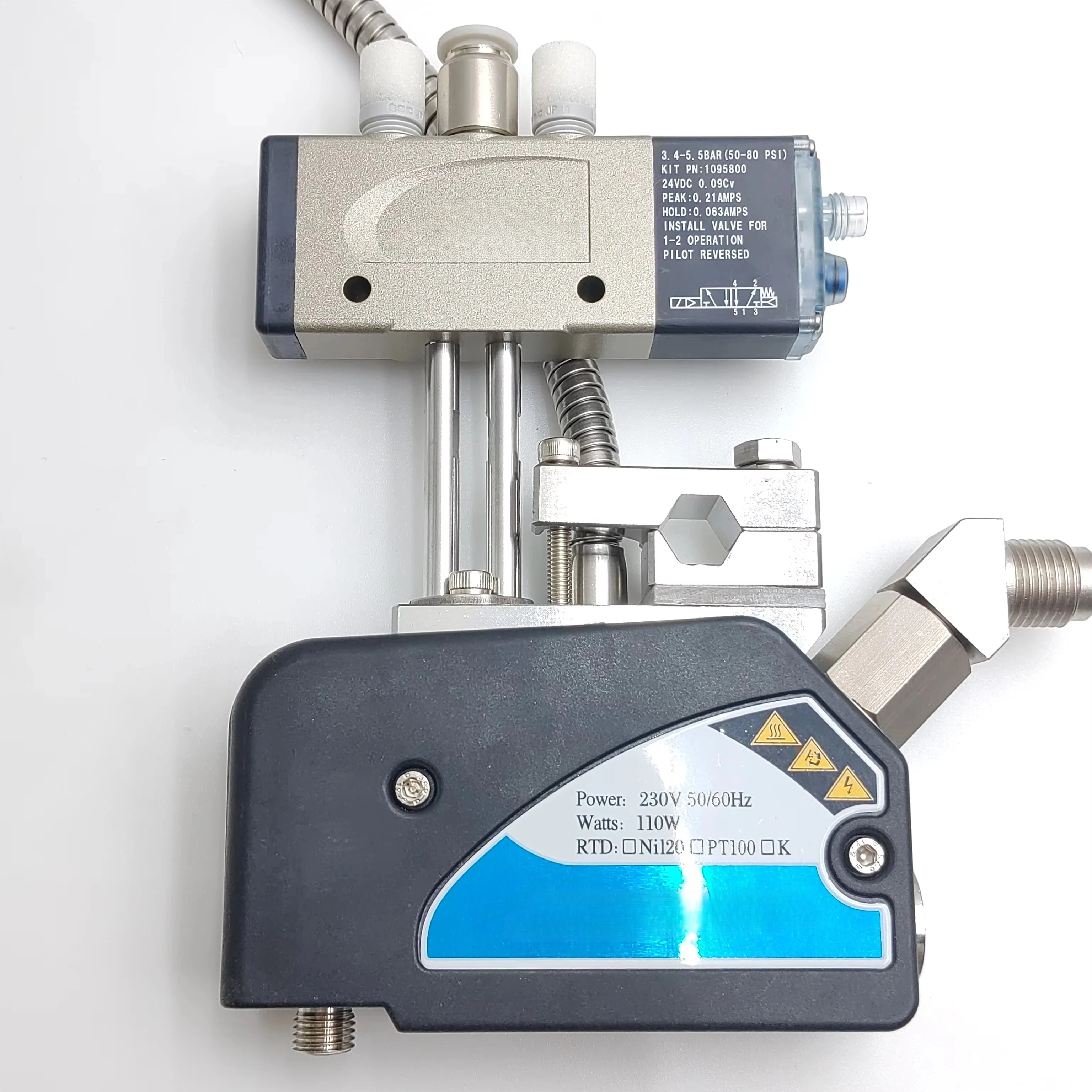 Compact Pneumatic Hot Melt Glue Gun MiniBlue II Industrial Grade Stainless Steel 1-Year Warranty Precision Controlled