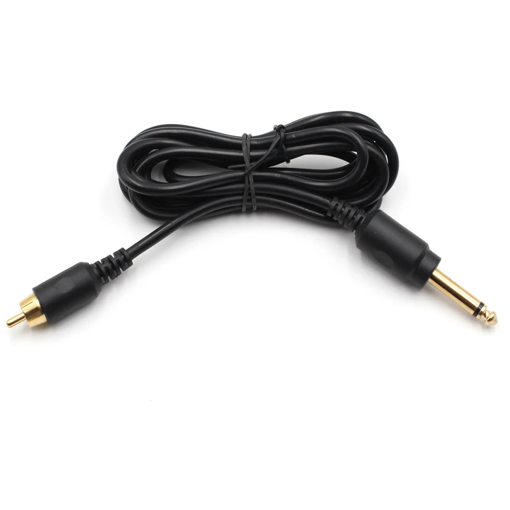 【lano】cabo-de-tatuagem-mono-macho-de-635mm-para-rca-macho-banhado-a-ouro-para-fonte-de-alimentacao-de-maquina-de-tatuagem-rca-macho-reto-ou-angulado-dourado